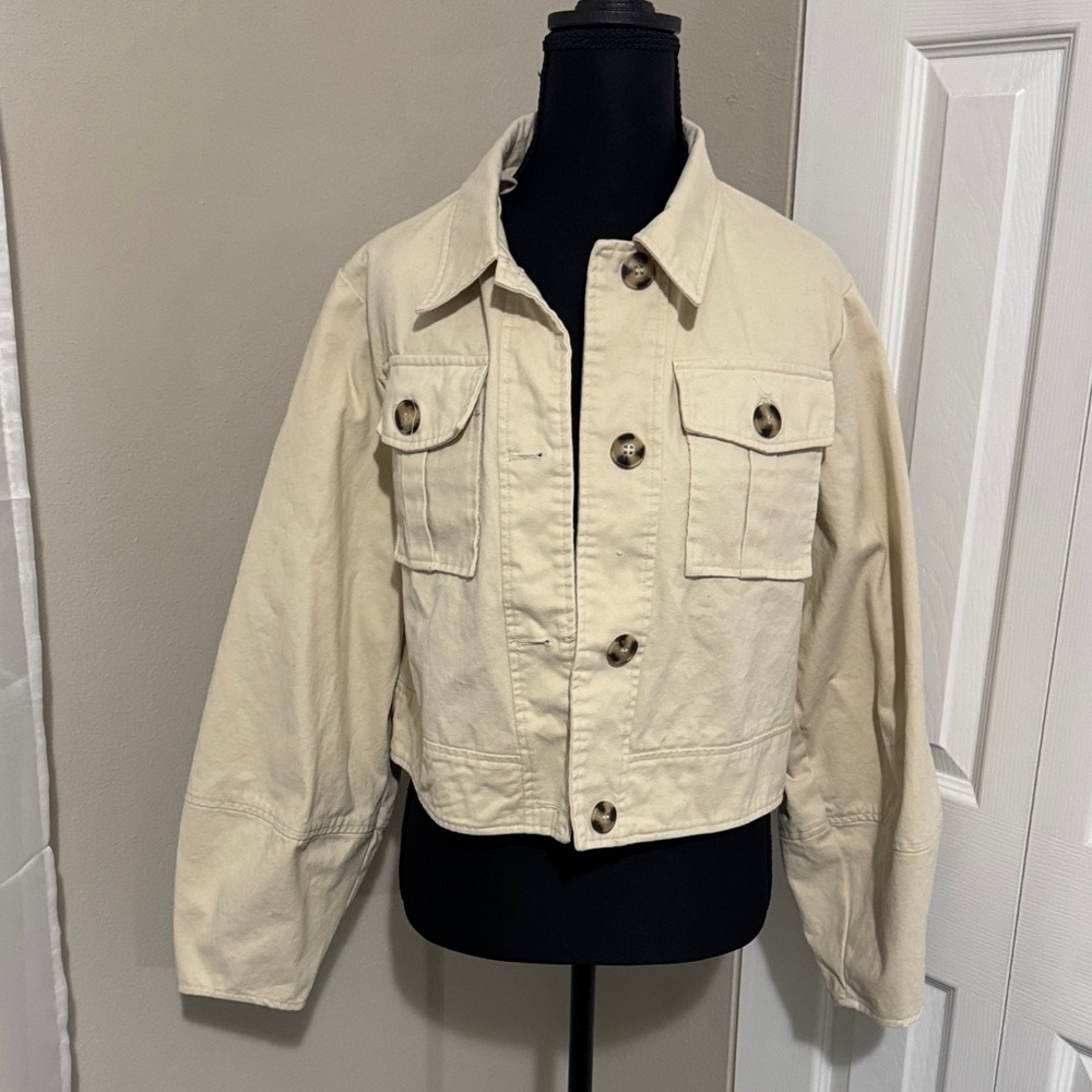 Cream Tan Button-Up Jacket